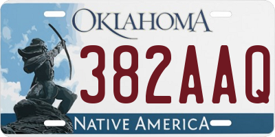 OK license plate 382AAQ