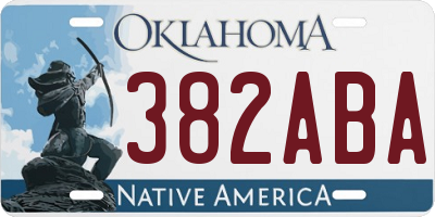 OK license plate 382ABA