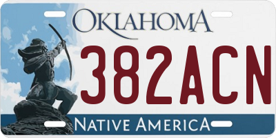 OK license plate 382ACN