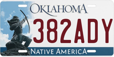 OK license plate 382ADY