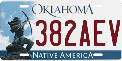 OK license plate 382AEV