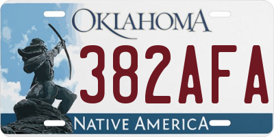 OK license plate 382AFA