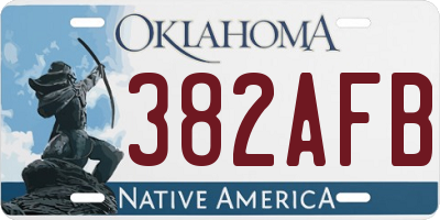 OK license plate 382AFB