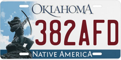 OK license plate 382AFD