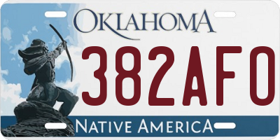 OK license plate 382AFO