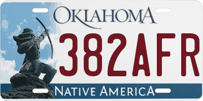 OK license plate 382AFR