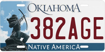 OK license plate 382AGE