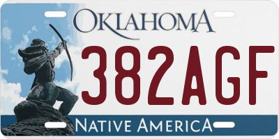 OK license plate 382AGF