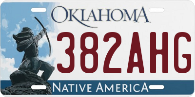 OK license plate 382AHG