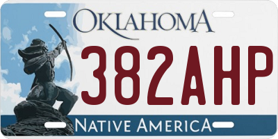 OK license plate 382AHP