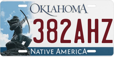 OK license plate 382AHZ