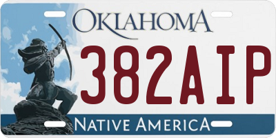 OK license plate 382AIP