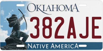 OK license plate 382AJE