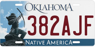 OK license plate 382AJF
