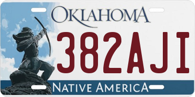 OK license plate 382AJI