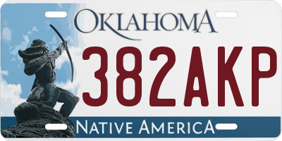 OK license plate 382AKP