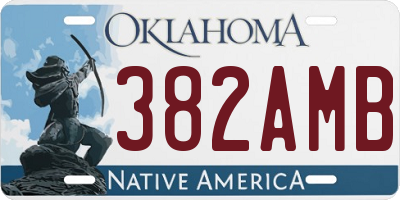 OK license plate 382AMB