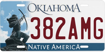 OK license plate 382AMG