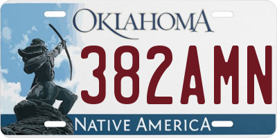 OK license plate 382AMN