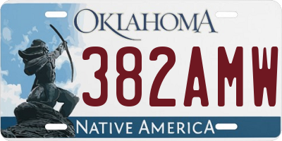 OK license plate 382AMW