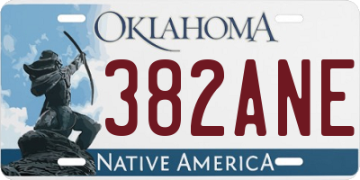 OK license plate 382ANE