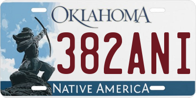 OK license plate 382ANI