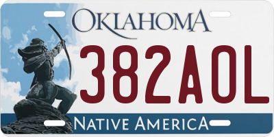 OK license plate 382AOL