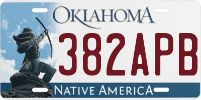 OK license plate 382APB