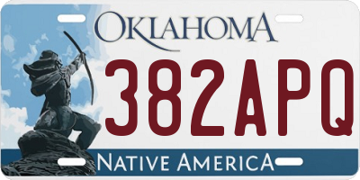 OK license plate 382APQ
