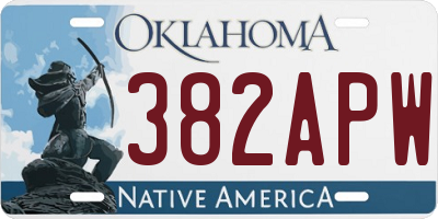OK license plate 382APW