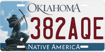 OK license plate 382AQE
