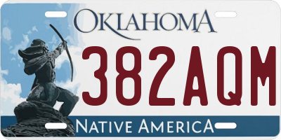 OK license plate 382AQM