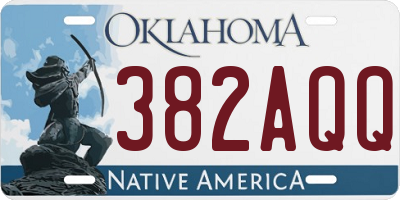 OK license plate 382AQQ