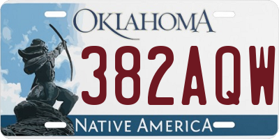 OK license plate 382AQW