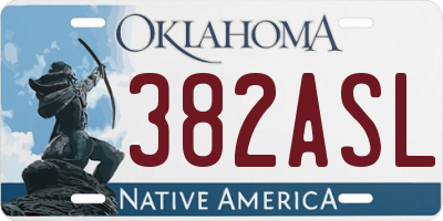 OK license plate 382ASL