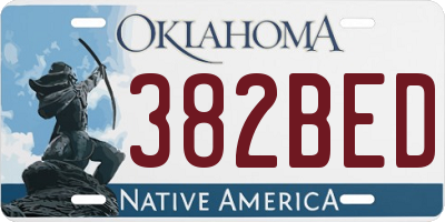 OK license plate 382BED