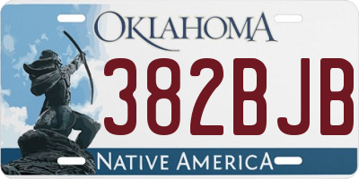 OK license plate 382BJB