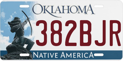 OK license plate 382BJR