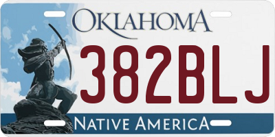 OK license plate 382BLJ