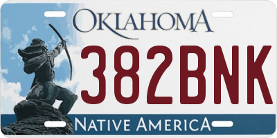 OK license plate 382BNK