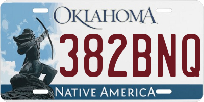 OK license plate 382BNQ