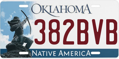 OK license plate 382BVB