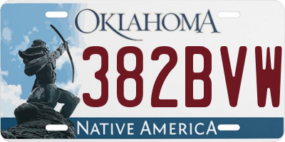 OK license plate 382BVW