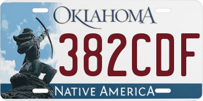 OK license plate 382CDF