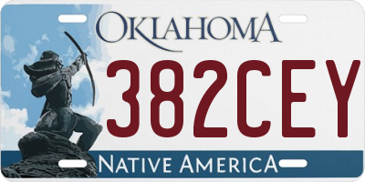 OK license plate 382CEY