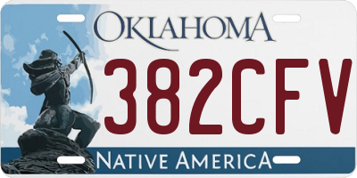 OK license plate 382CFV