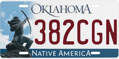 OK license plate 382CGN