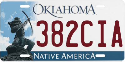 OK license plate 382CIA