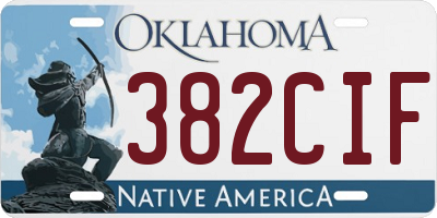 OK license plate 382CIF