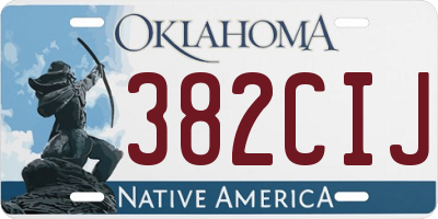 OK license plate 382CIJ